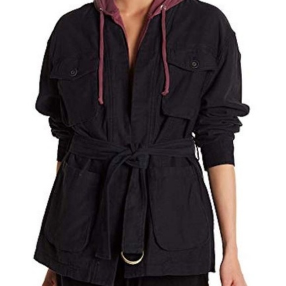 Free People Jackets & Blazers - Free People In Our Nature Cargo Jacket Black Sz L